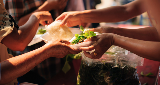 Projetos sociais distribuindo alimentos, ideia criativa para ajudar comunidades carentes.